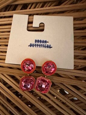 Urban Outfitters Pink Gemstone Earrings